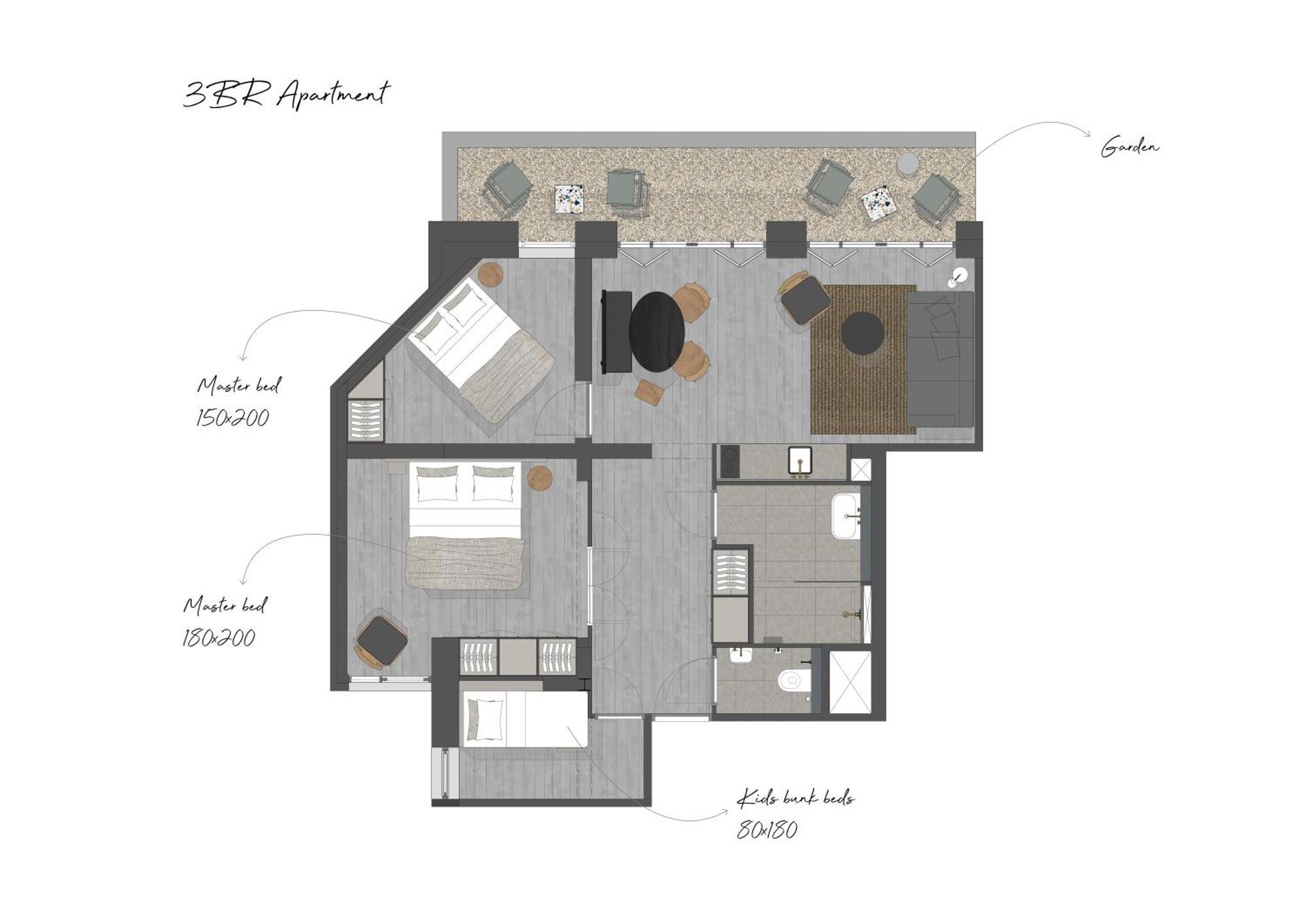 Boutique Hotel Benedict Noordwijk Pokój zdjęcie A floor plan of a typical apartment